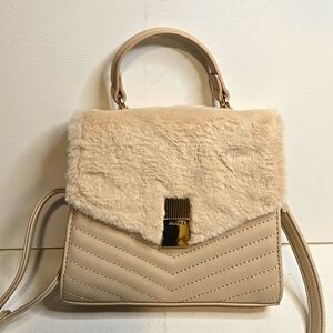 Mini Aldo Sherpa Bag with top handle and adjustable crossbody or shoulder strap